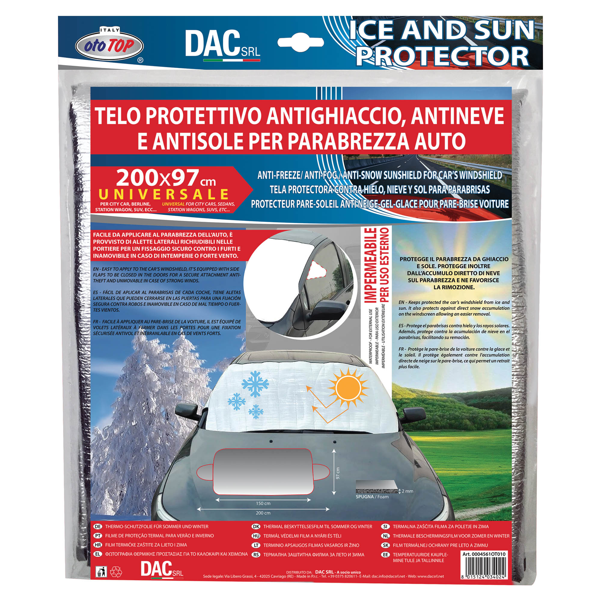 Telo paragelo protettivo antighiaccio dac ototop 6