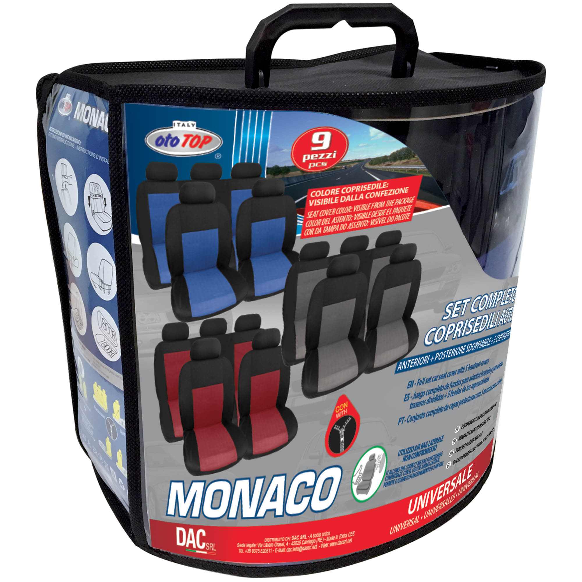 coprisedili set completo monaco maranello ototop dac 4