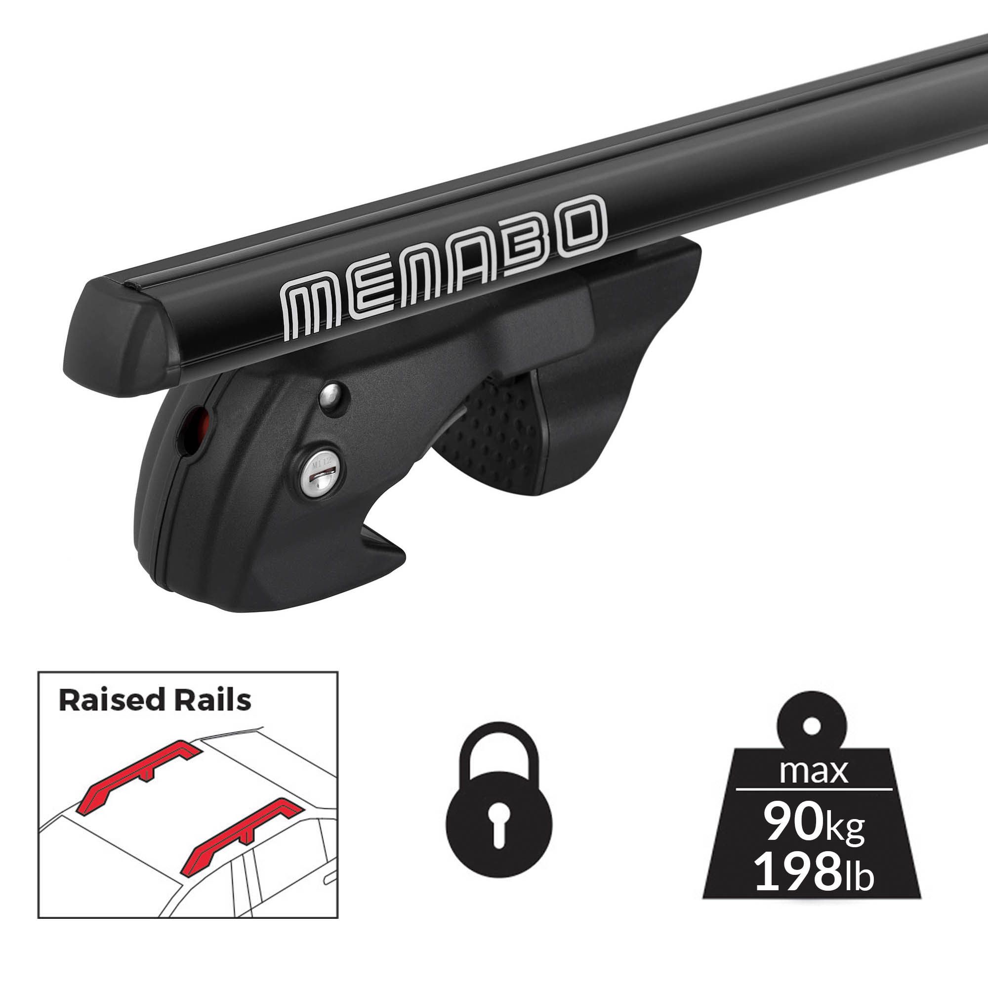 sherman black barre da tetto menabo dac ototop maranello NEW