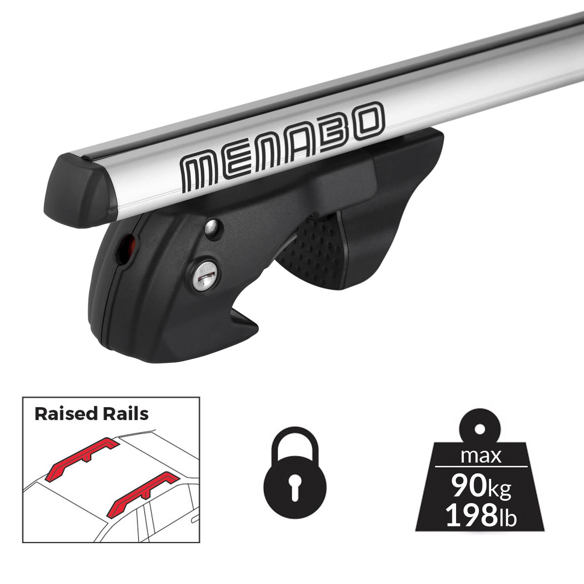 sherman silver barre da tetto menabo dac ototop maranello NEW